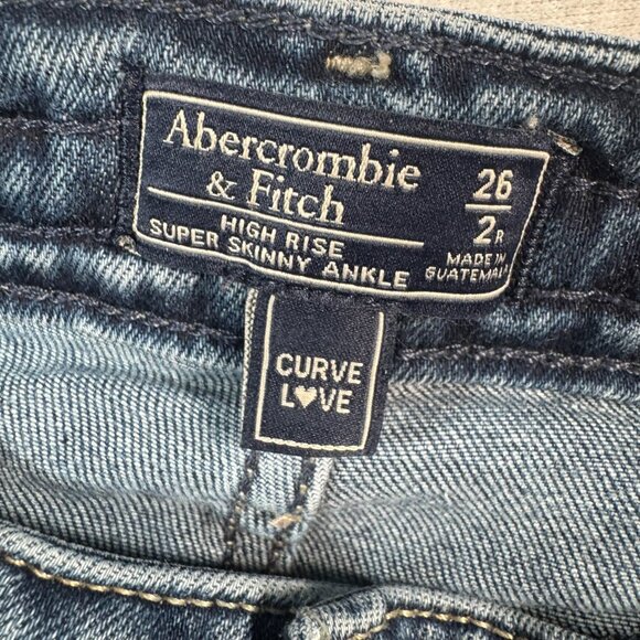 Abercrombie and Fitch Jeans Womens 26 Blue Skinny Ankle High Rise Dark Wash - Picture 3 of 13